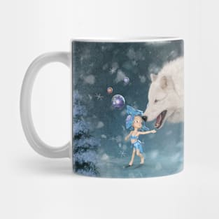 Awesome polarwolf with cute fairy Mug